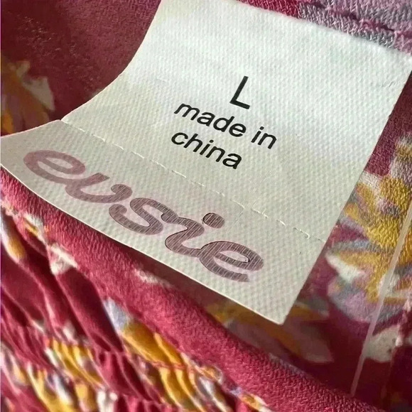 NWT Evsie Girls Floral Smocked Chest Bell Sleeve Blouse Size Large - Picture 9 of 10